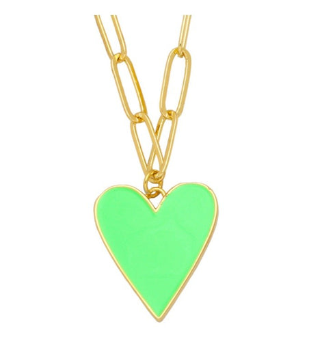 Lime Heart Necklace