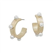 Small Pearl Hoop Earrings