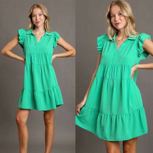 Jade Flutter Sleeve Dress