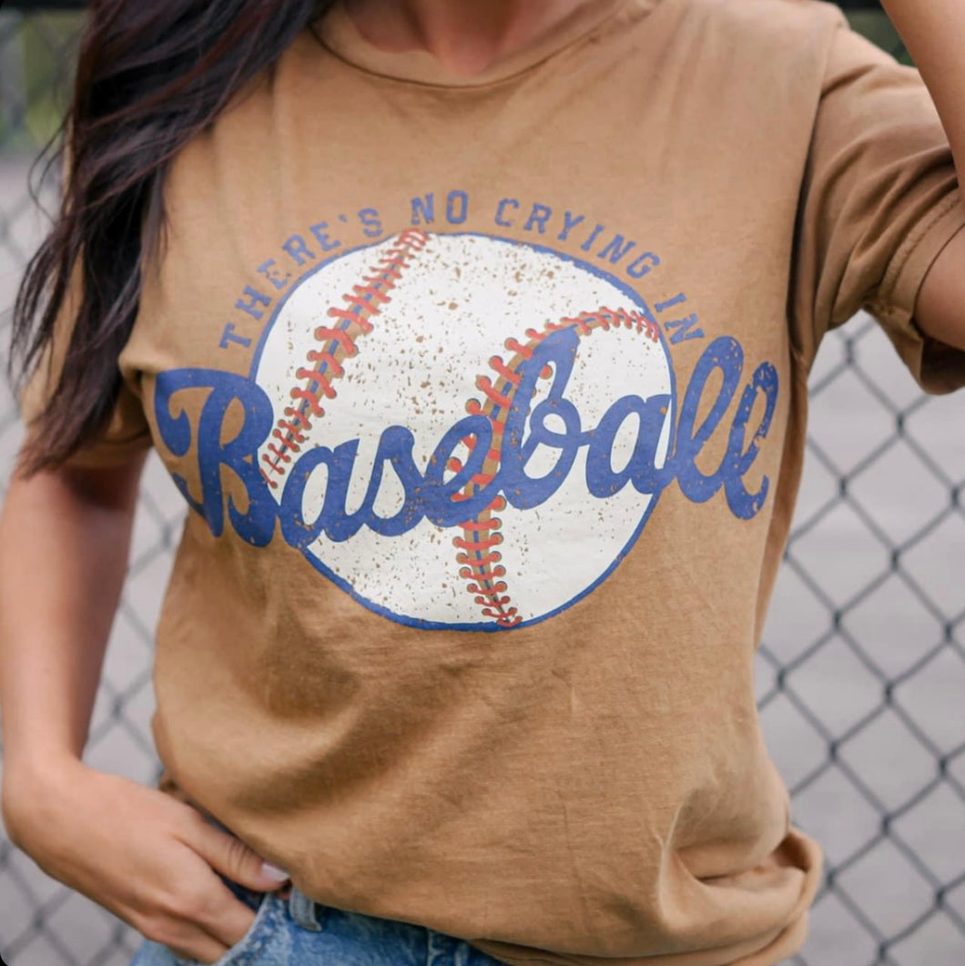 No Crying Baseball Tee