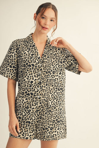 PREORDER Leopard Loose Fit Romper