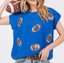 Blue Football Sweater Top