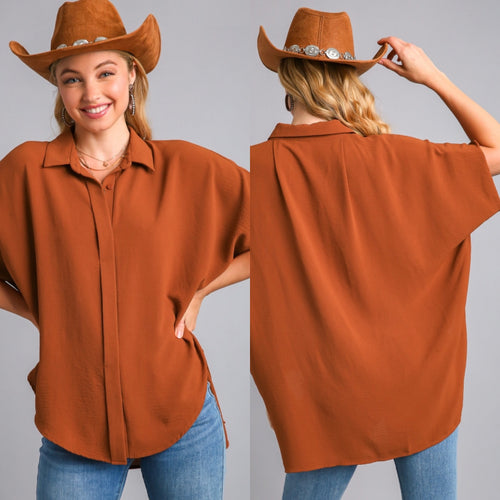 Cinnamon Oversized Dolman Shirt