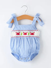 Crab Embroidered Smocked Romper