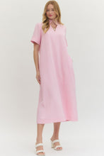 Pink Stripe Midi Dress