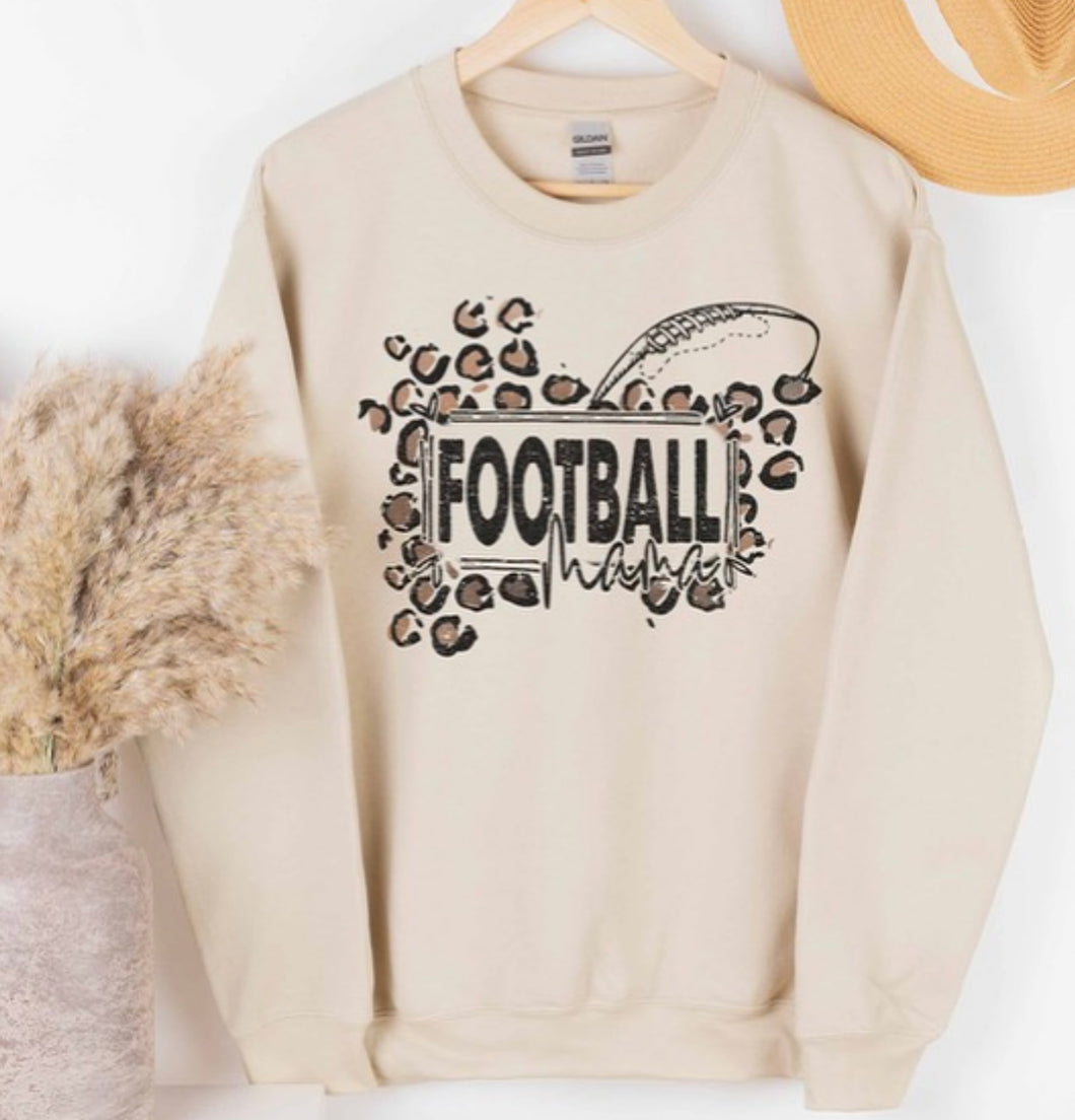 Leopard Mama Football Sweatshirt