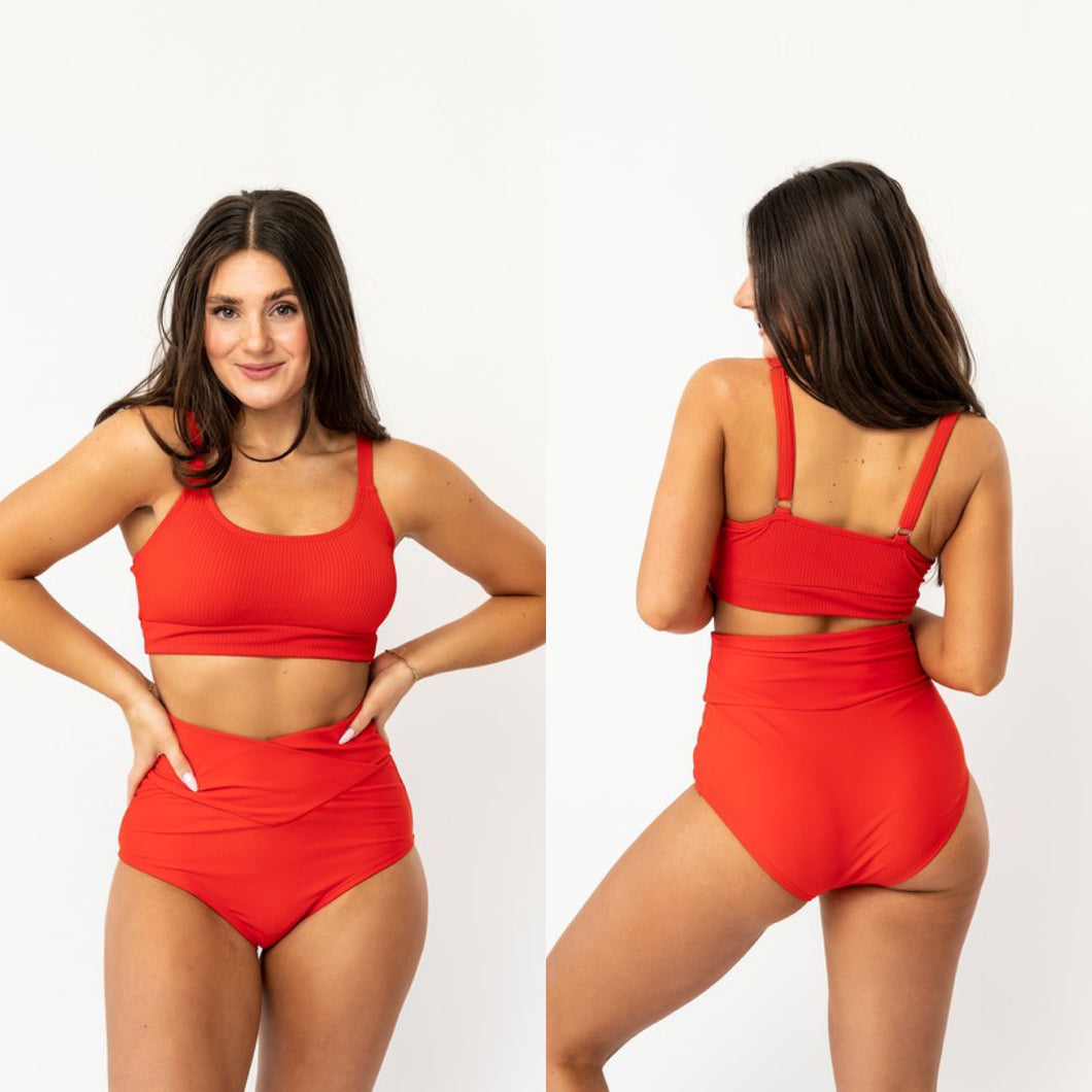 Poppy Red SWIM Top