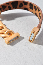 Leopard Leather Chain Bracelet