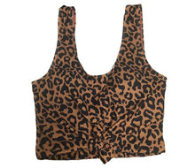 Leopard Knotted Tankini Top-SWIM