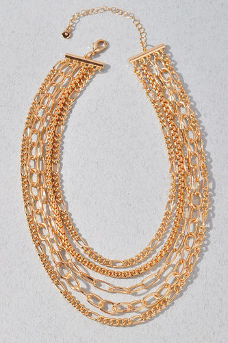 Multi Chain Gold Statement Necklace