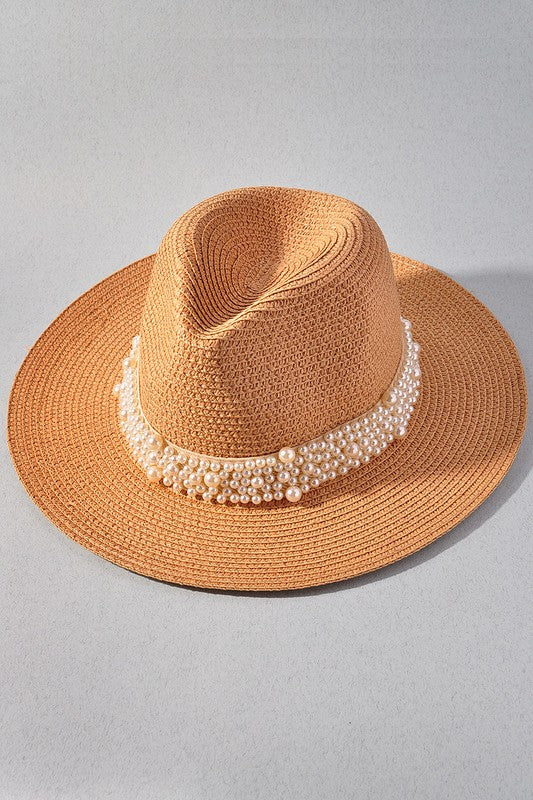 Pearl Banded Hat-Khaki