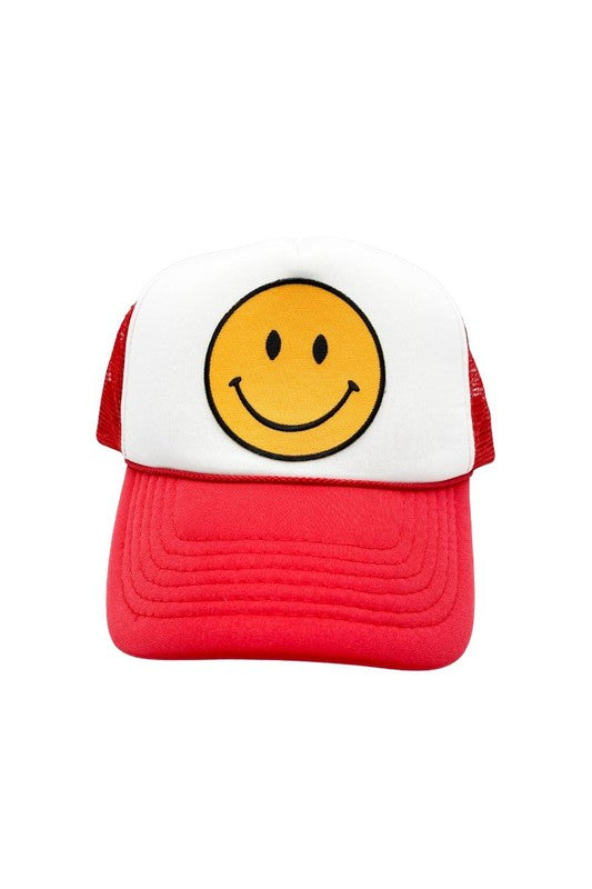 Red Smiley Trucker Hat