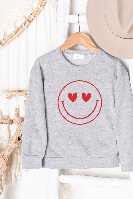 Grey Youth Smiley Heart Sweatshirt