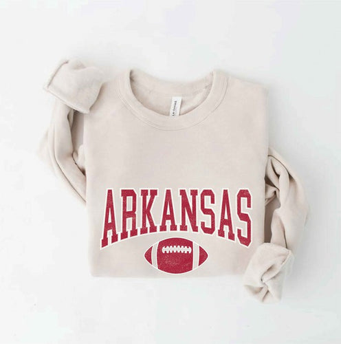 Light Tan Arkansas Football Sweatshirt