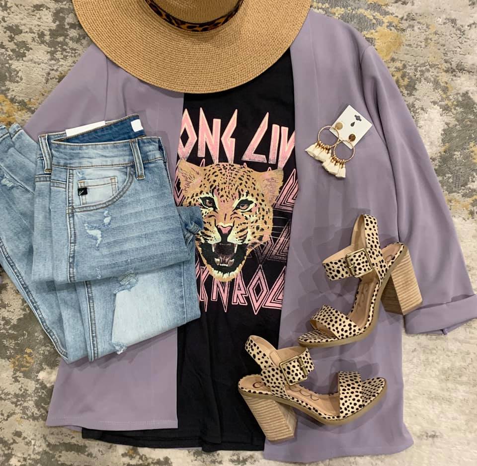 Chic Collarless Blazer-Lavender