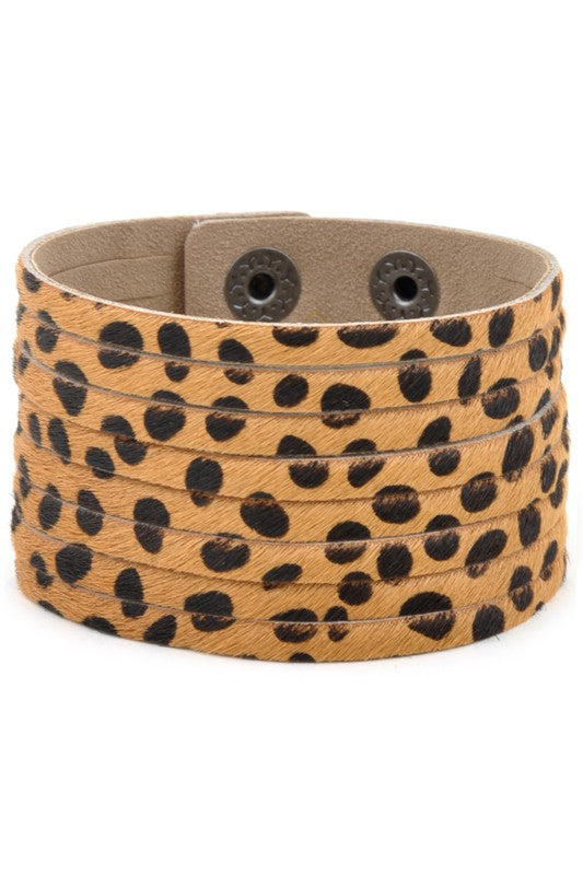 Brown Cheetah Wrap Bracelet