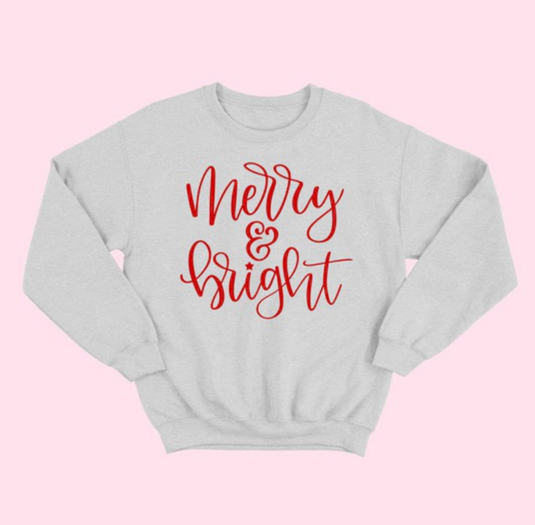 Grey Merry & Bright Sweatshirt