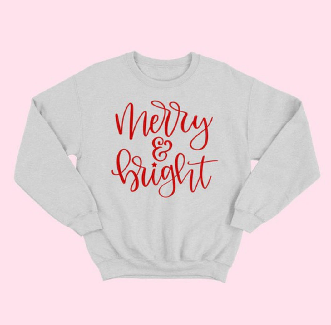 Grey Merry & Bright Sweatshirt