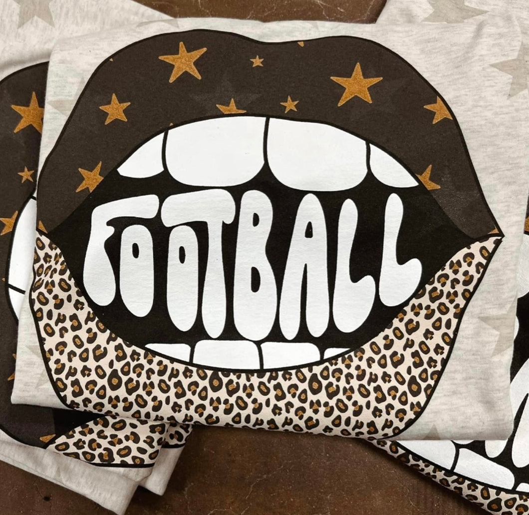Leopard/Star Football Tee