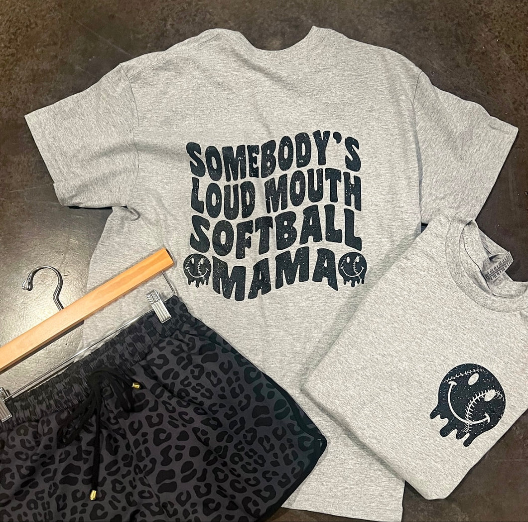 Loud Mouth Softball Mama Tee