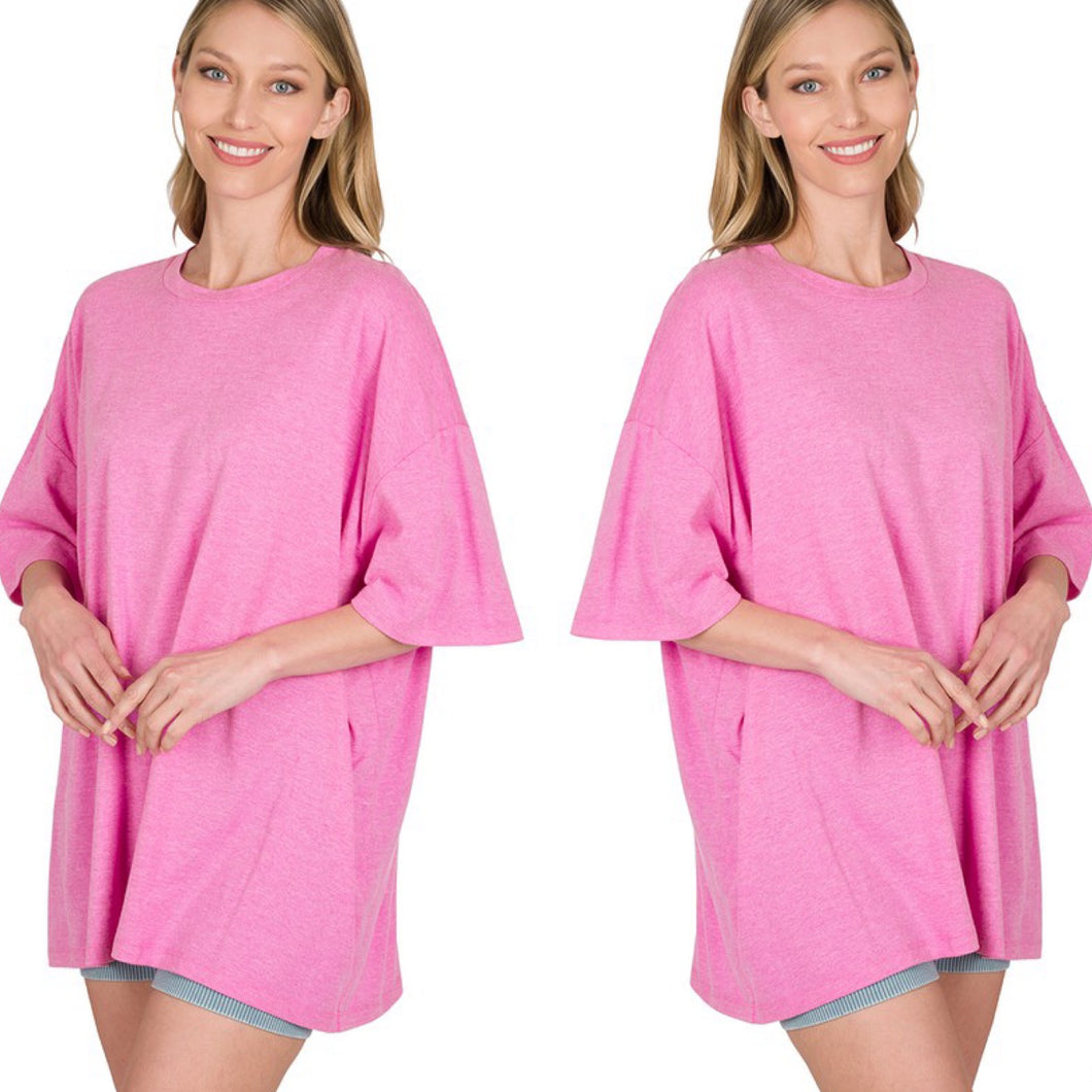 Heather Pink Boyfriend Tee