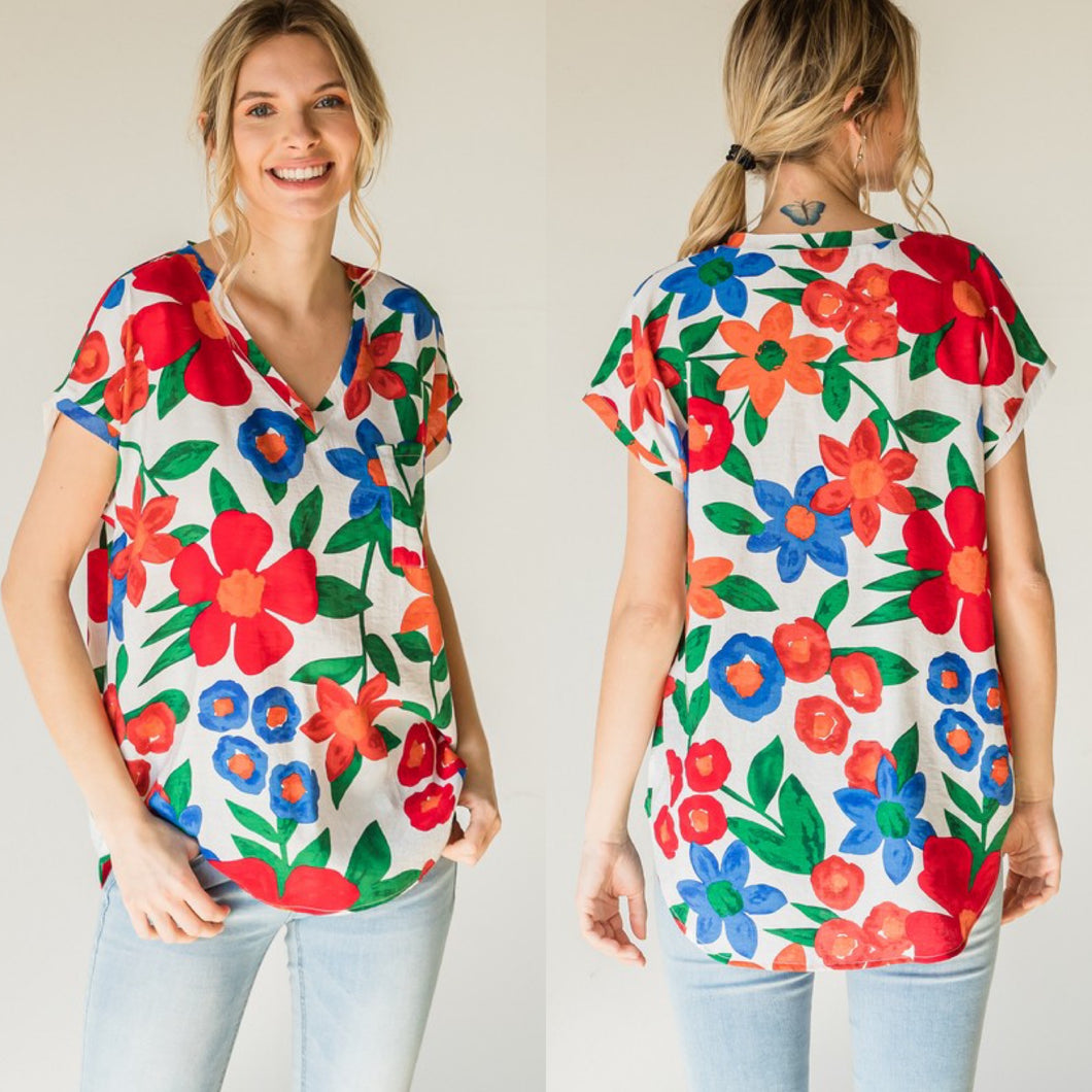 Ivory Floral Jillian Top