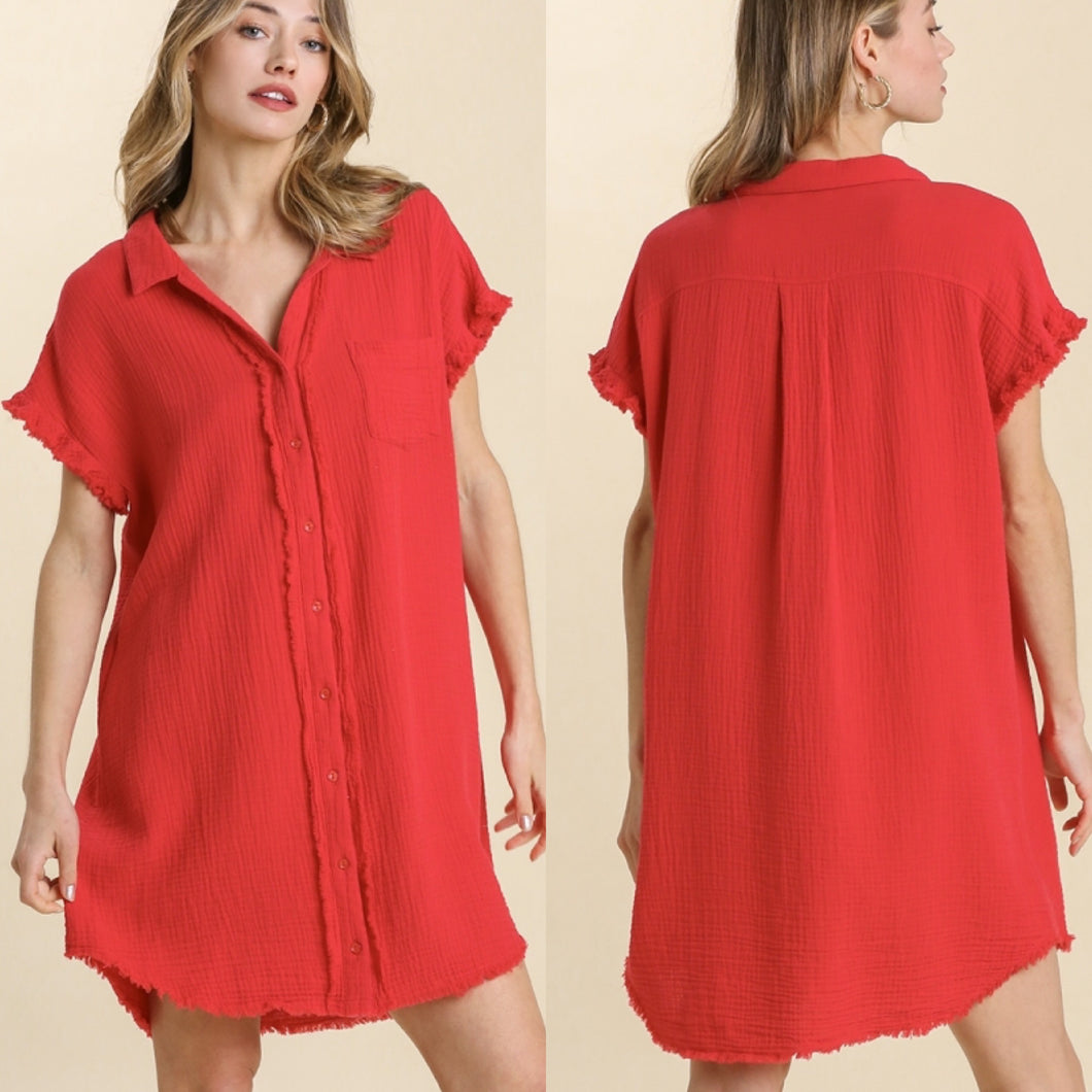 Sofia Dress-Orange Red