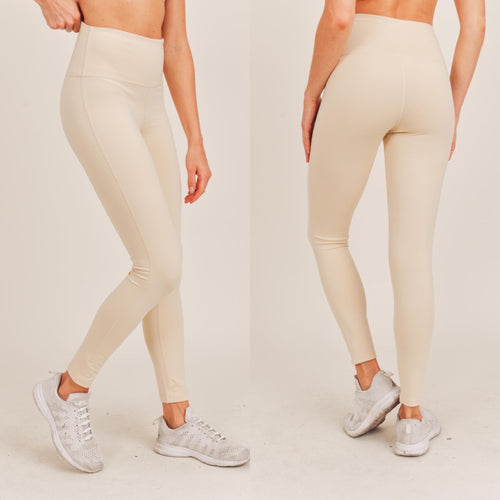 Beige Essential Solid Leggings