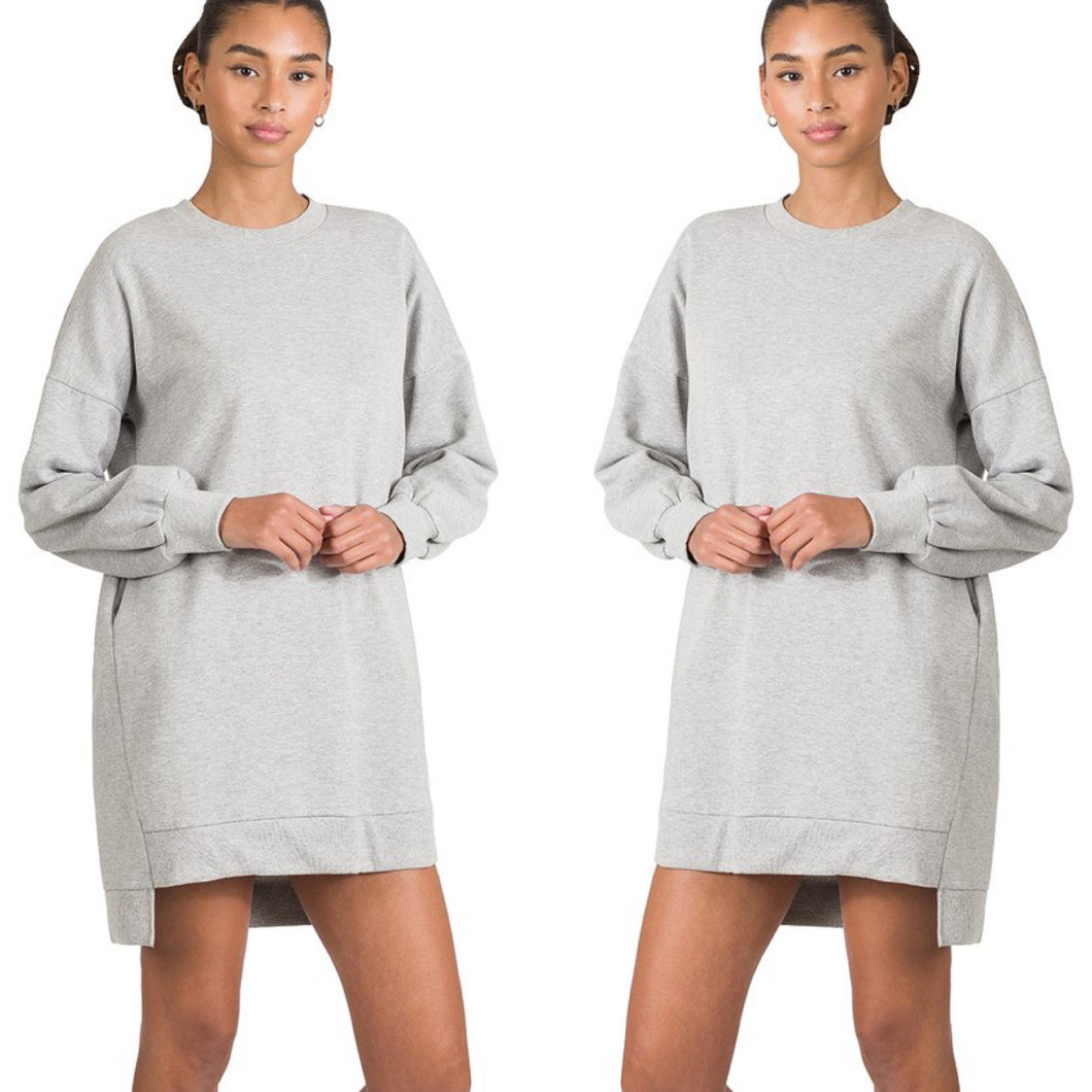 Grey Hi Low Longline Sweatshirt