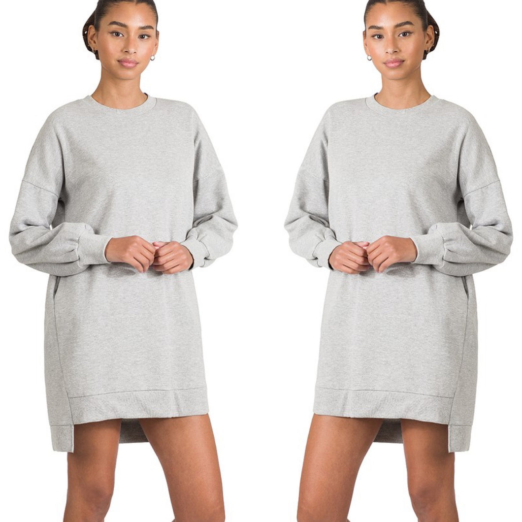 Grey Hi Low Longline Sweatshirt