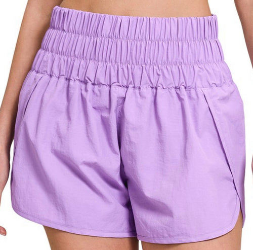 Lavender Windbreaker Shorts