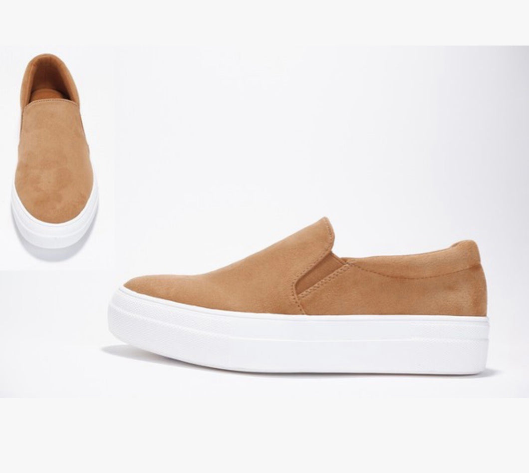 Tan Slip On Sneakers