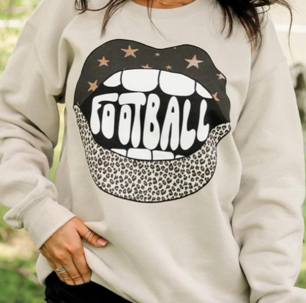 Leopard/Star Football Sweatshirt