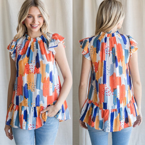 Orange Watercolor Top