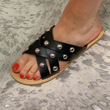 Black Studded Vixen Slide