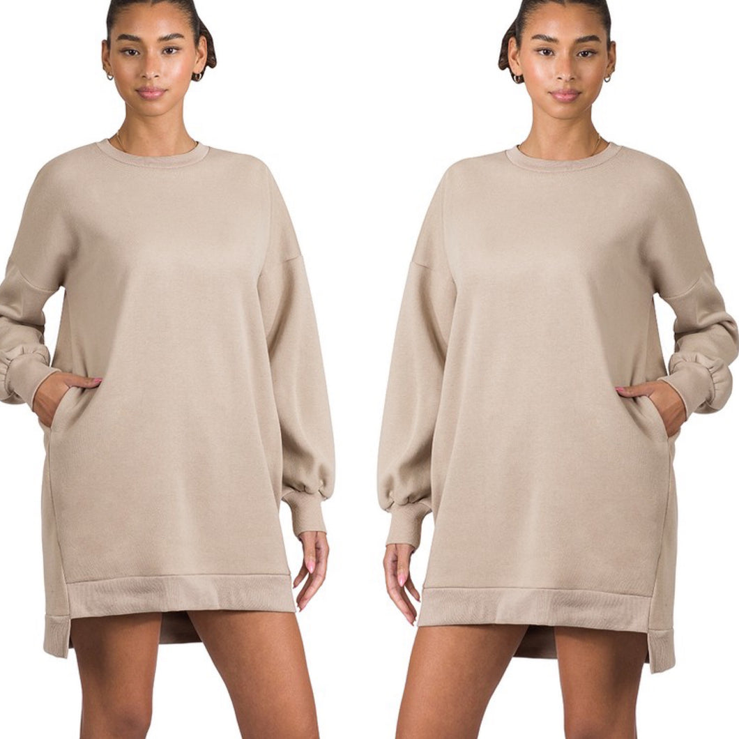 Mocha Hi Low Longline Sweatshirt