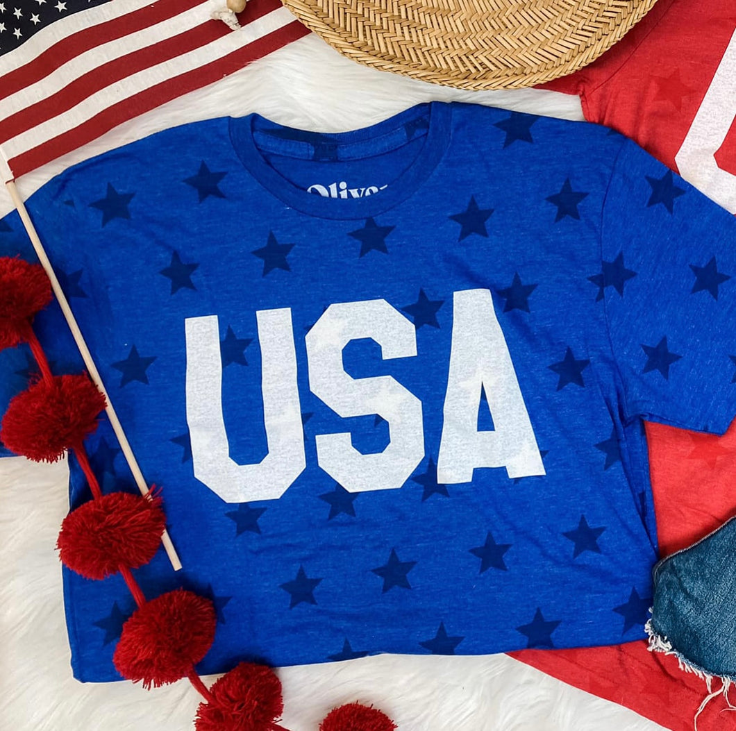 Blue USA Star Tee