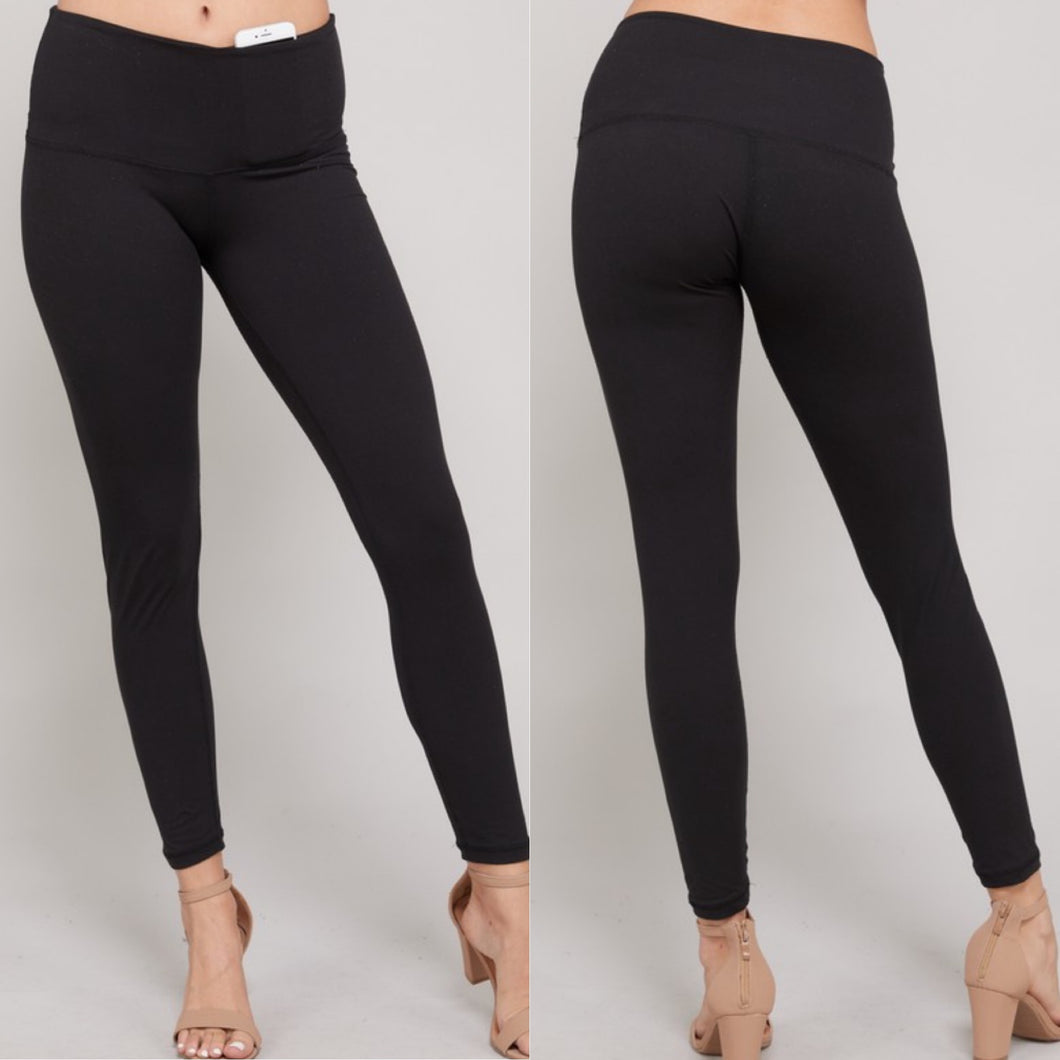 Buttery Soft Basic Leggings-Black