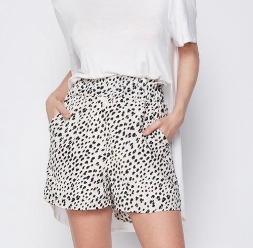Leopard Ruffle Waist Shorts