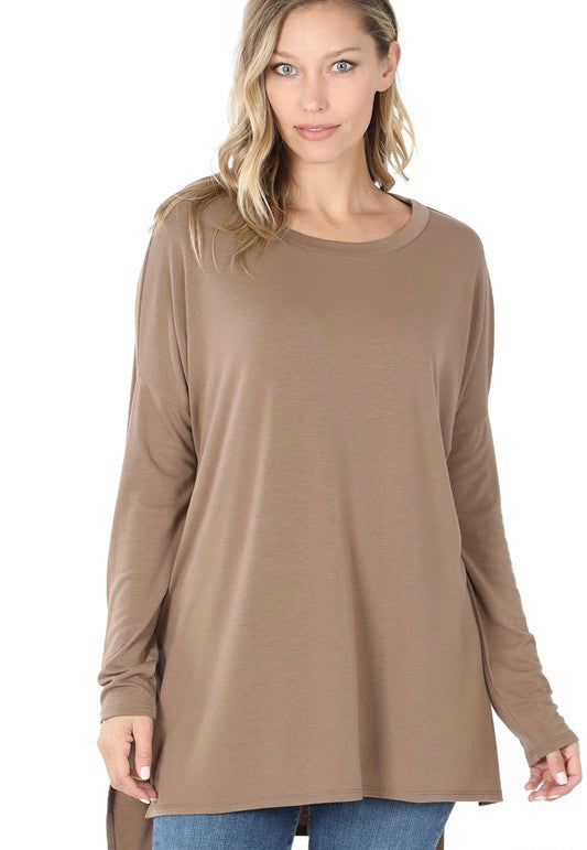 Mocha Basic Dolman Top