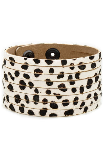 White Cheetah Wrap Bracelet