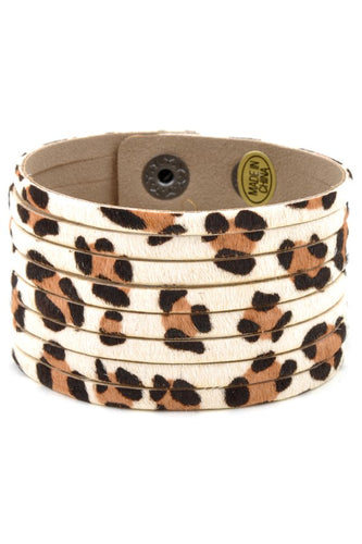 White Leopard Wrap Bracelet